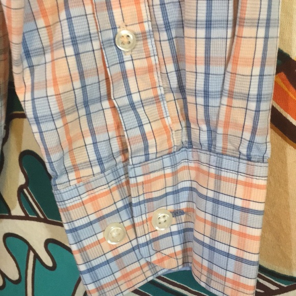 Izod coral and blue button down sizeSm - Picture 4 of 5